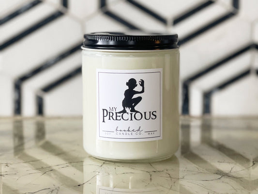 Image of "My Precious - Lord of The Rings Series" labelled candle