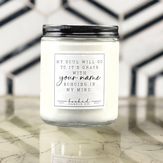 Image of "My Soul Will Go To Its Grave - Phantasma" labelled candle