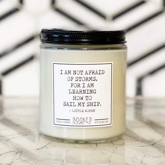Image of "Learning How To Sail My Ship -  Little Women" labelled candle