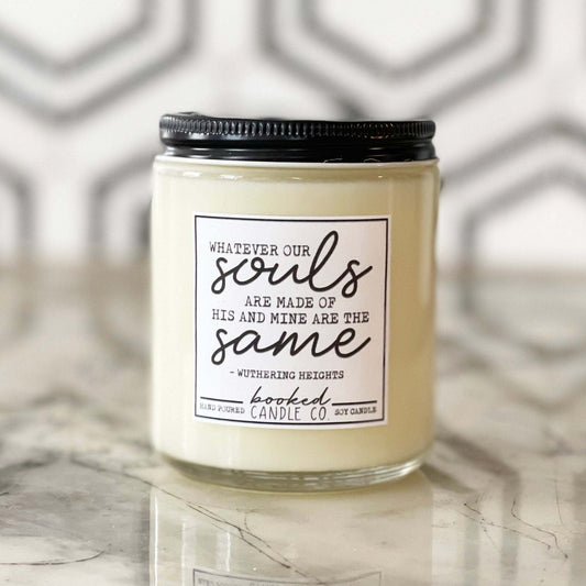 Image of "Whatever Our Souls Are Made Of - Wuthering Heights" labelled candle