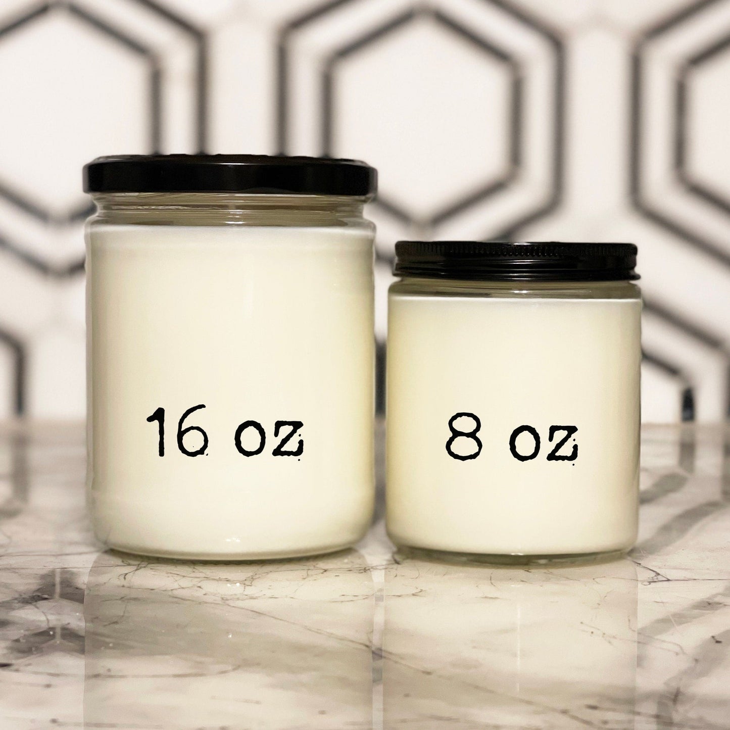 Scented natural soy wax candle jar size example image