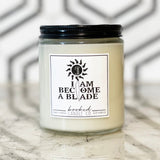 Image of "I Am Become A Blade - Shadow and Bone Series" labelled candle